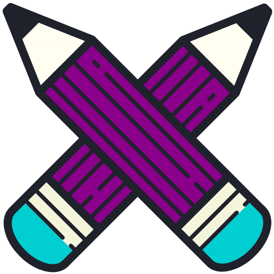 Lápices cruzados. El logo de dixguada.